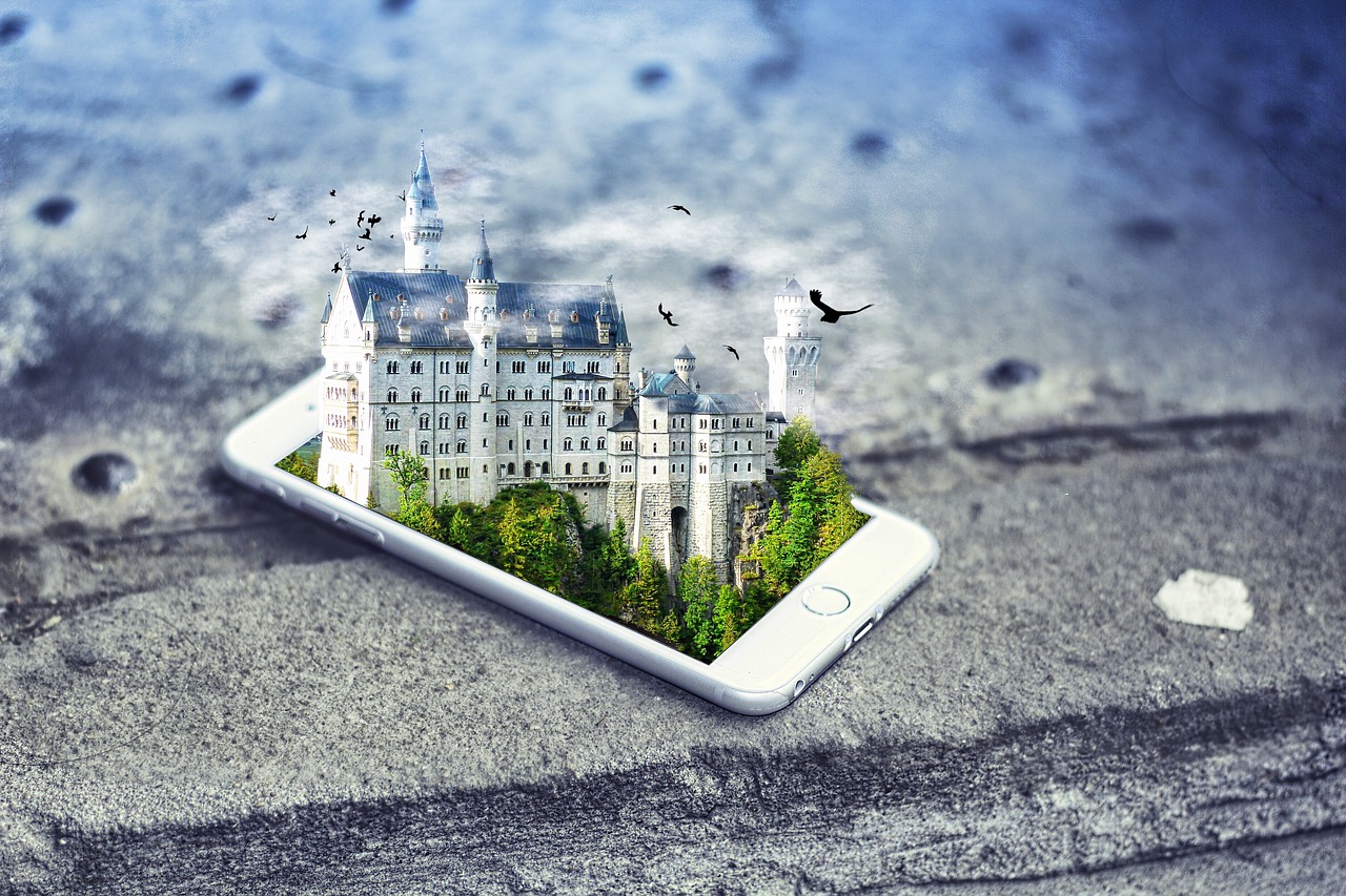 smartphone, metaverse, castle smartphone, metaverse, castle